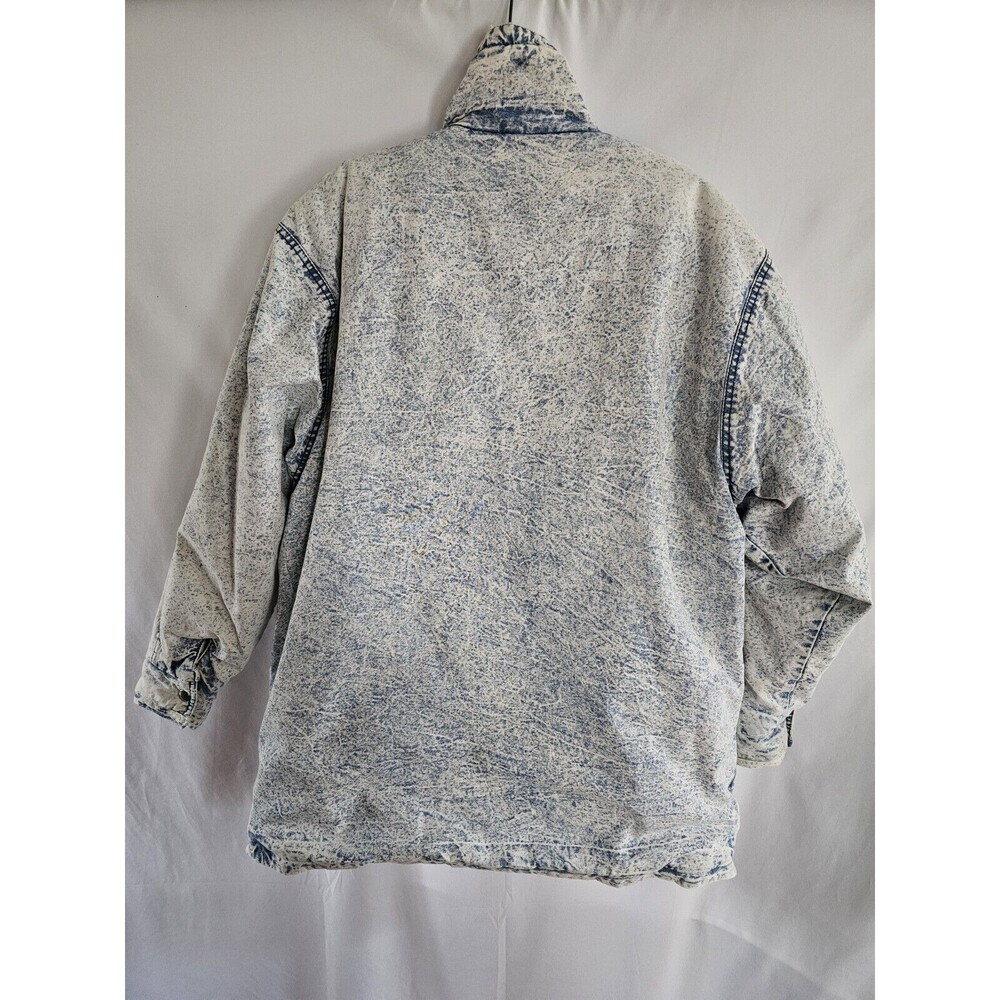 Vintage Cristina Coat Womens Acid Washed Full Zip Denim Coat Size Large - Picture 2 of 13